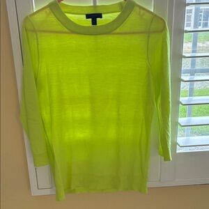 J. Crew Neon Yellow Lightweight Crewneck Sweater